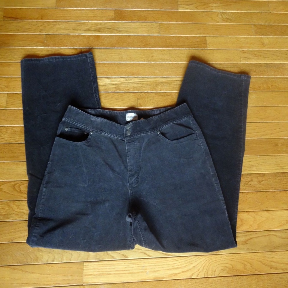 Chico's Black Velvet-Like Jeans size 2